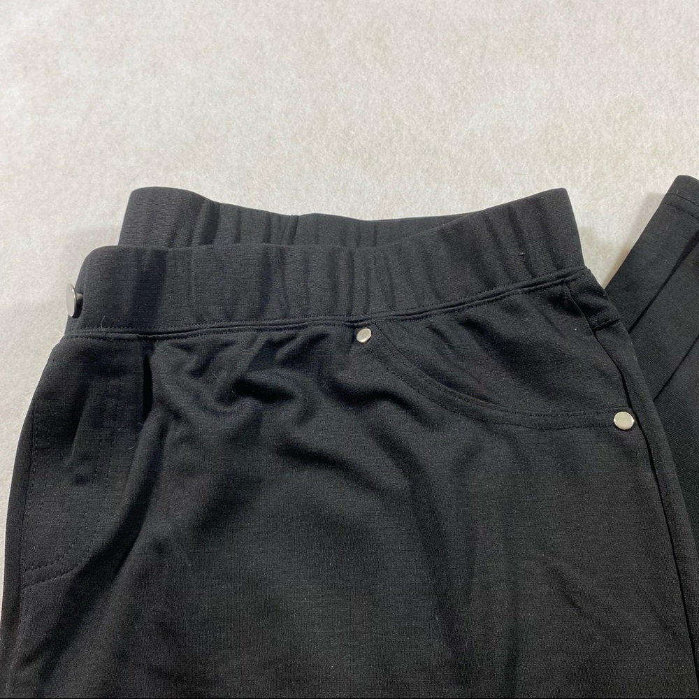 Stretch Comfty Pants Woman Elizabeth & Nicole Black elastic waistband pants - Picture 7 of 14
